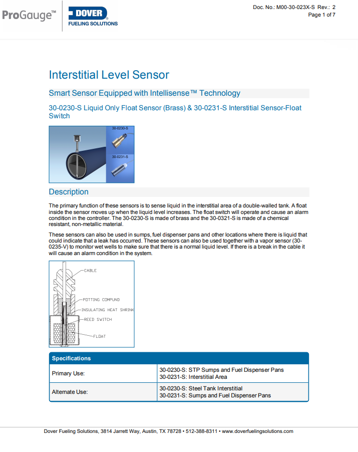 Interstitial Level Sensor
